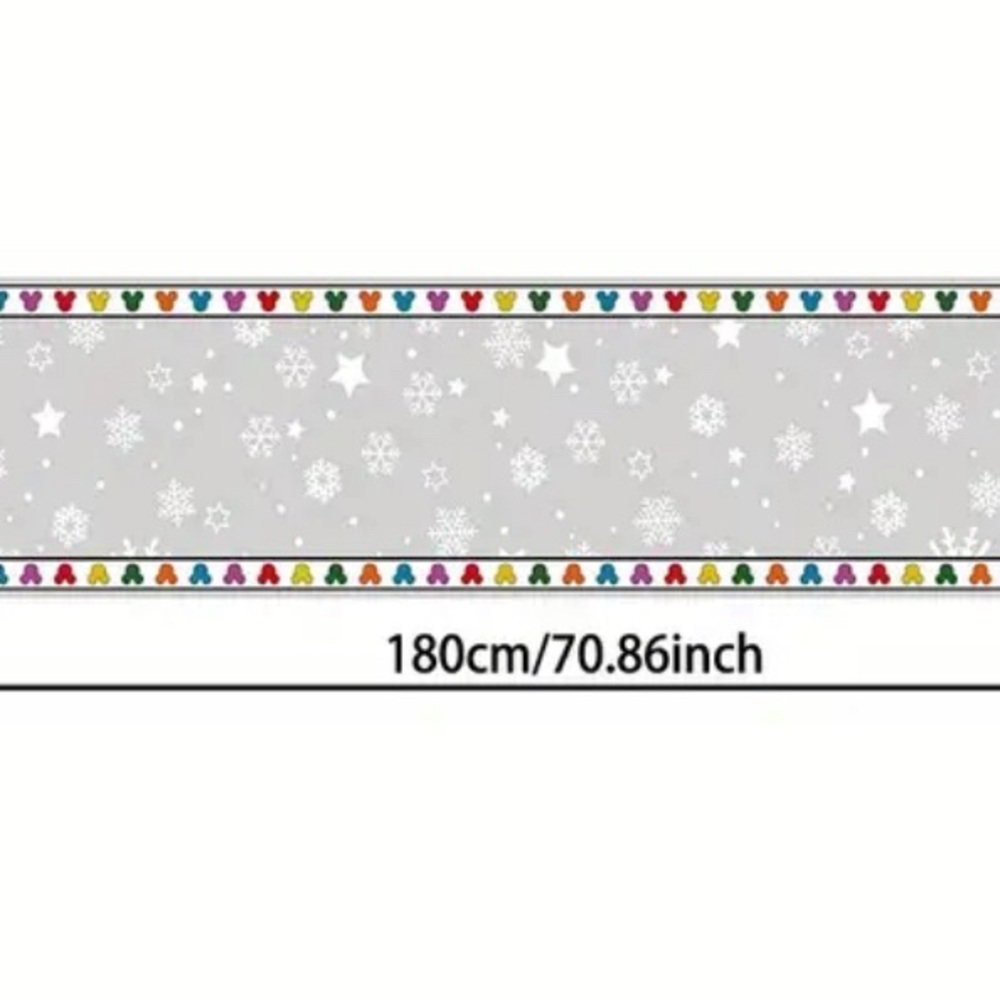 13x72 Table Runner Disney Hidden Mickey Mouse Christmas Tree Fabric Mantle scarf - Picture 2 of 5